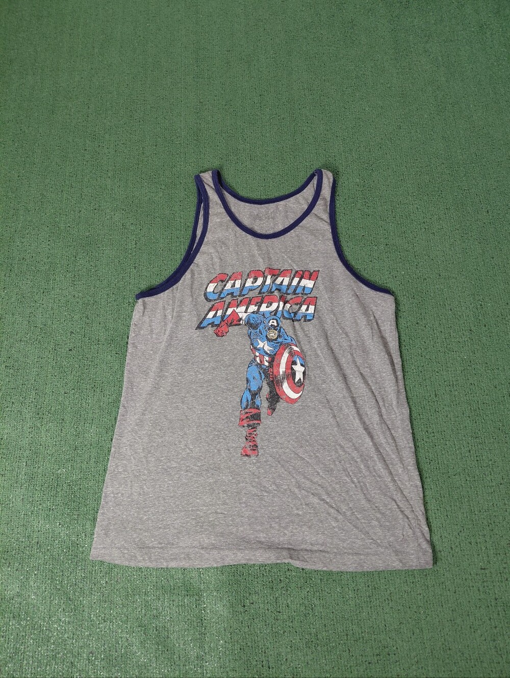 Marvel Captain America Retro Comic Gray Tank Top Sz L/XL